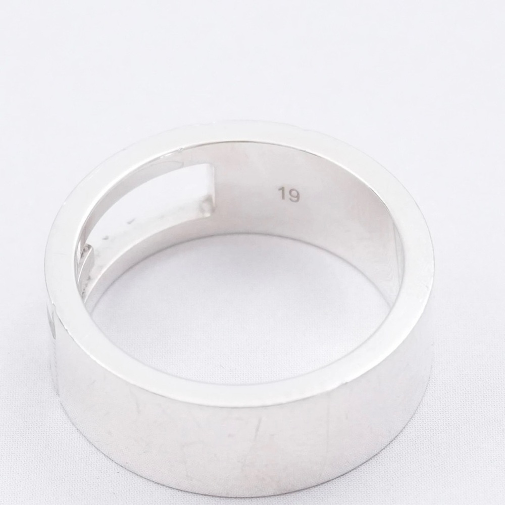 Authentic Gucci Classic G Logo Monogram 925 Sterling Silver Band Ring Size 9.5 - Picture 10 of 11